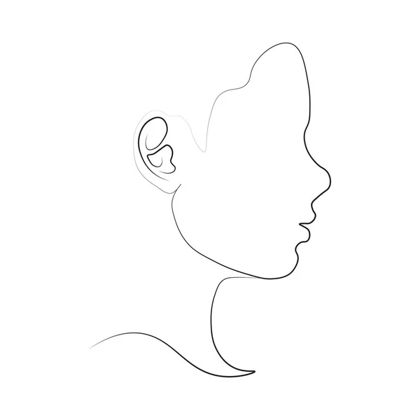 Рука Намальована Жінка Дівчинка Векторна Ілюстрація — стоковий вектор