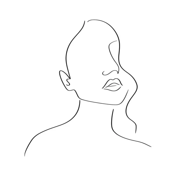 Handgetekende Vrouw Meisje Vectorillustratie — Stockvector