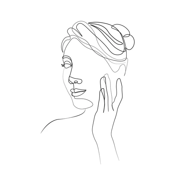 Нарисованная Вручную Женщина Девочка Векторная Иллюстрация — стоковый вектор