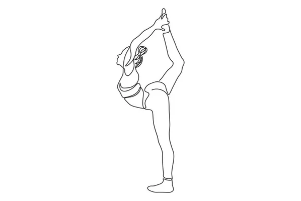 Stretching Donna Posa Yoga — Vettoriale Stock