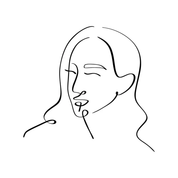 Ζωγραφισμένη Στο Χέρι Γυναίκα Κορίτσι Εικονογράφηση Διανύσματος — Διανυσματικό Αρχείο