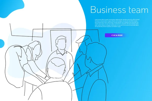 Negócios Ilustração Vetorial Equipe Negócios Com Mãos Juntas — Vetor de Stock