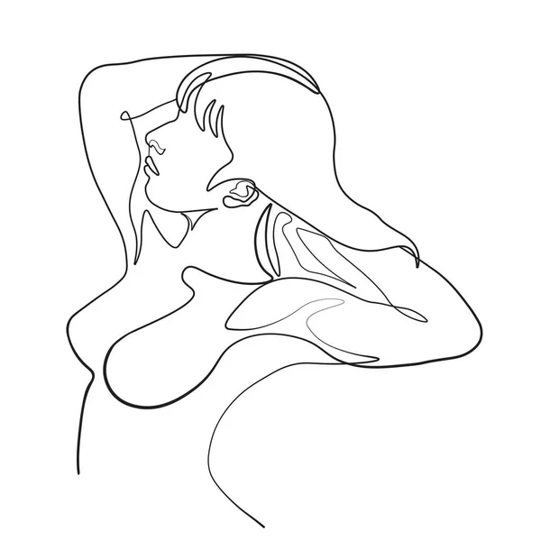 Hand Drawn Woman Girl Vector Illustration — Stock Vector