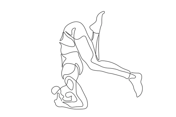 Stretching Vrouw Yoga Pose — Stockvector