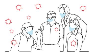 Maske takan insanlar. İlaç, sağlık.