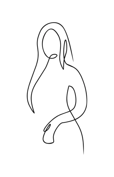 Handritad Kvinna Flicka Vektor Illustration — Stock vektor