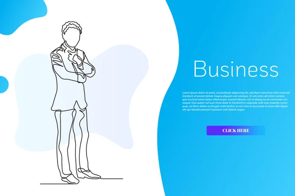 Continue Lijn Tekening Van Business Man Concept Vector Illustratie — Stockvector