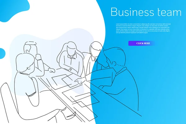 Negócios Ilustração Vetorial Reunião Empresários — Vetor de Stock
