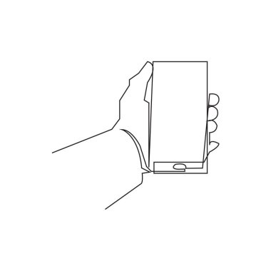 Akıllı telefon konsept vektör illüstrasyonuyla sürekli el çizimi