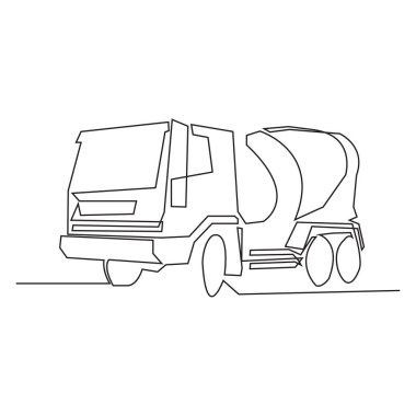 Kamyon konsepti çiziminin sürekli çizimi
