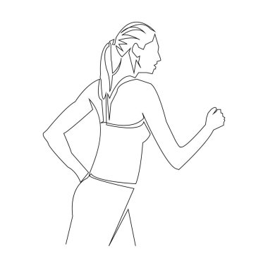 uygun kadın çalıştırma, vektör illüstrasyon 