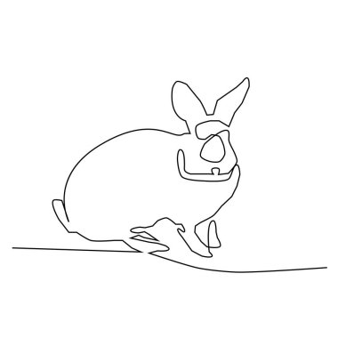 Tavşan konsept vektör illüstrasyonunun sürekli çizimi