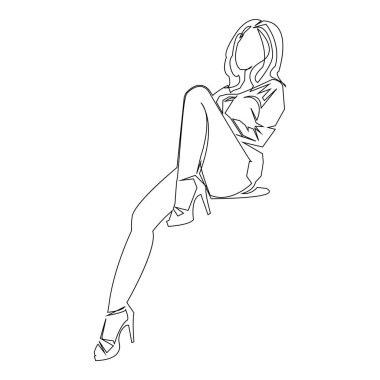 El çizimi seksi kadın. vektör illüstrasyonu 