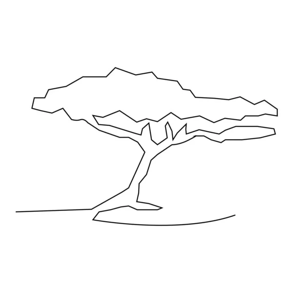 Ağaç Yassı Vektör Simgesi Çizimi Biçim Çizimleri — Stok Vektör