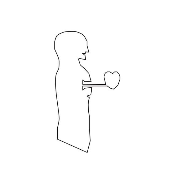 Συνεχή Γραμμή Σχέδιο Του Ανθρώπου Την Καρδιά Έννοια Διάνυσμα Εικονογράφηση — Διανυσματικό Αρχείο