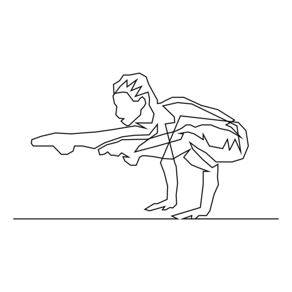 Hand Drawn Woman Gymnast Vector Illustration — Stock Vector