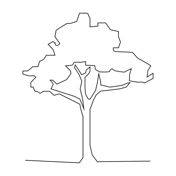 Continuous Line Drawing Tree Concept Vector Illustration — Stock Vector