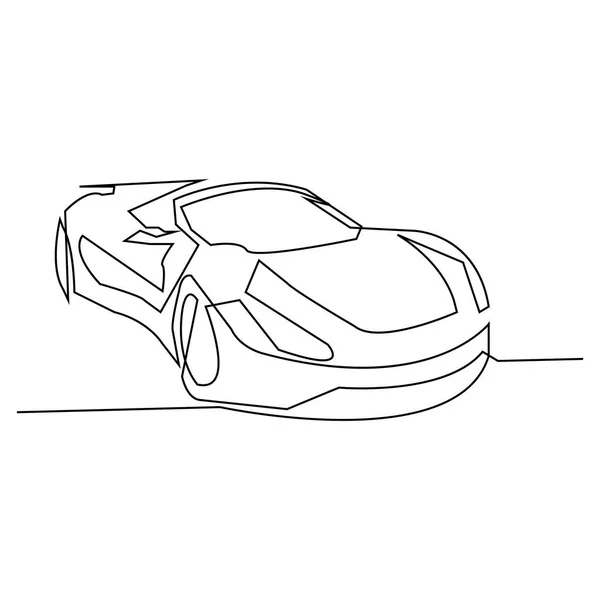 Continuous Line Drawing Car Concept Vector Illustration — Stock Vector
