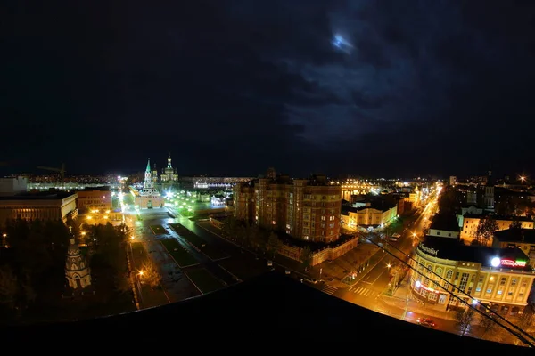 View Roof City Moon — Stock Photo, Image