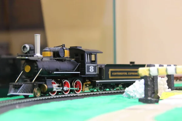 Miniatuur Van Een Oude Zwarte Trein — Stockfoto