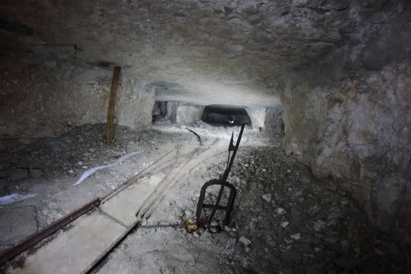 Mine Abandonnée Avec Rail Rouillé — Photo