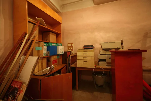 Interior Rooms Abandoned Bomb Shelter — Stock Photo, Image