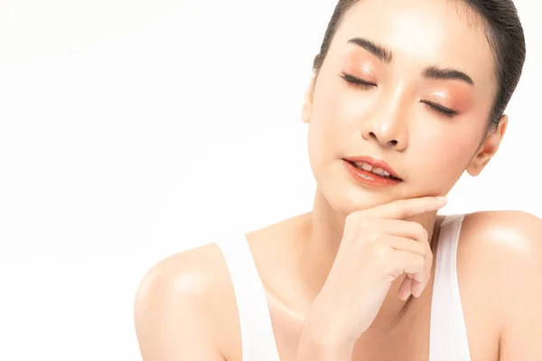 Szépség Ázsiai Nők Portré Arc Természetes Bőr Bőr Ellátás Egészséges — Stock Fotó