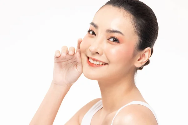 Belleza Mujeres Asiáticas Retrato Cara Con Piel Natural Cuidado Piel — Foto de Stock