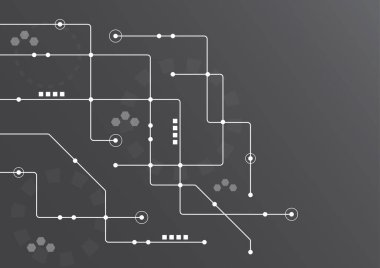 Soyut geometrik bağlantı çizgileri ve noktalar. basit teknoloji grafik arkaplanı. Görüntü Vektörü tasarım Ağı ve Bağlantı konsepti.