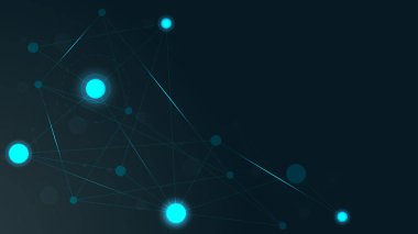 Soyut geometrik bağlantı çizgileri ve noktalar. basit teknoloji grafik arkaplanı. Görüntü Vektörü tasarım Ağı ve Bağlantı konsepti.