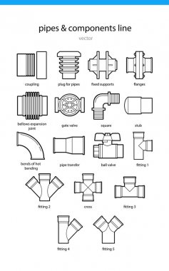 Pipes and components clipart