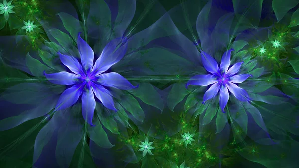 Fundo Fractal Abstrato Com Grandes Flores Espaciais Quase Psicodélicas Únicas — Fotografia de Stock