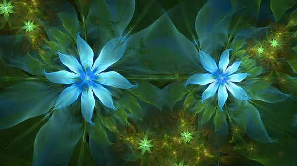 Fondo Fractal Abstracto Con Grandes Flores Espaciales Únicas Casi Psicodélicas —  Fotos de Stock