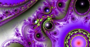 Soyut dinamik döngü renk değiştirebilir modern görünümlü fraktal video bağlantılı halkalar, daireler, kemerler ve dalgalar koyu renkli 4k, 4096p, 25fps