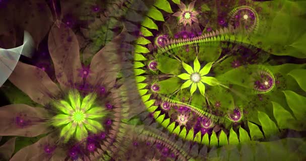 Rapid Color Changing Abstract Modern Fractal Background Twisted Interconnected Psychedelic — Stock Video