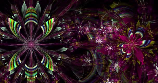 Ταχεία Αλλαγή Χρώματος Αφηρημένο Σύγχρονο Fractal Φόντο Στριμμένα Διασυνδεδεμένα Ψυχεδελικά — Αρχείο Βίντεο