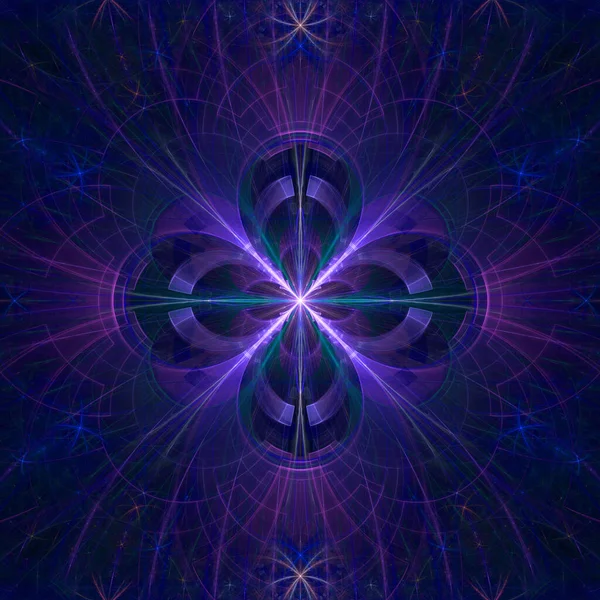 Abstrakcyjne Fraktalne Tło Dużym Kwiatem Jak Gwiazda Skomplikowanym Dekoracyjnym Geometrycznym — Zdjęcie stockowe