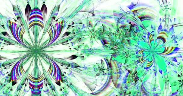 Rapid Color Changing Abstract Modern Fractal Background Twisted Interconnected Psychedelic — Stock Video