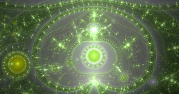 fractales changeantes de couleur bouclables dynamiques abstraites en forme de motif lumineux complexe moderne d'anneaux, de cercles, d'arcs et d'ondes connectés dans des couleurs éclatantes 