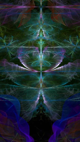 Abstract Fractal Achtergrond Met Grote Unieke Bijna Psychedelische Ruimte Bloemen — Stockfoto