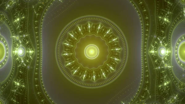 Абстрактный Фрактальный Фон Выполненный Современного Замысловатого Светящегося Рисунка Соединенных Колец — стоковое фото