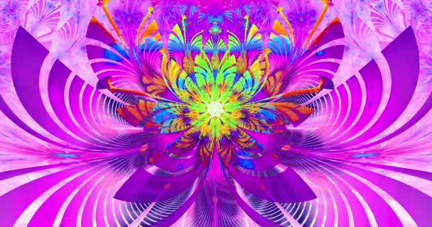 Rapid Color Changing Abstract Modern Fractal Background Twisted Interconnected Psychedelic — Stock Video