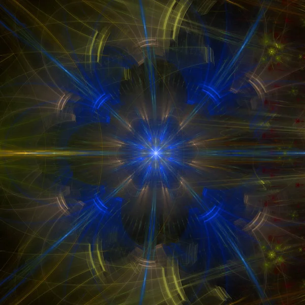 Karmaşık Dekoratif Geometrik Deseni Olan Büyük Bir Yıldızın Soyut Fraktal — Stok fotoğraf
