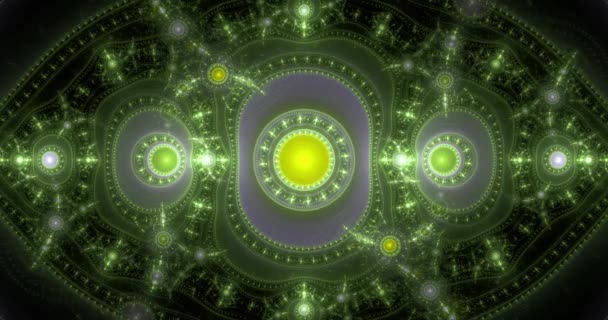 fractales changeantes de couleur bouclables dynamiques abstraites en forme de motif lumineux complexe moderne d'anneaux, de cercles, d'arcs et d'ondes connectés dans des couleurs éclatantes 