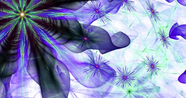 Vídeo Fractal Abstracto Capaz Cambiar Color Rápido Con Grandes Flores — Vídeo de stock