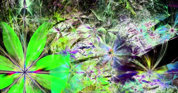 Rychlé Barevné Měnící Abstraktní Moderní Fraktální Pozadí Propletenými Psychedelickými Prostorovými — Stock video