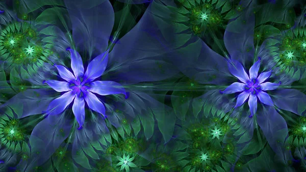 Αφηρημένο Fractal Φόντο Μεγάλα Μοναδικά Σχεδόν Ψυχεδελικά Διαστημικά Λουλούδια Περίπλοκο — Φωτογραφία Αρχείου