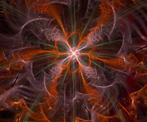 Αφηρημένο Fractal Φόντο Ένα Μεγάλο Λουλούδι Σαν Αστέρι Περίπλοκο Διακοσμητικό — Φωτογραφία Αρχείου