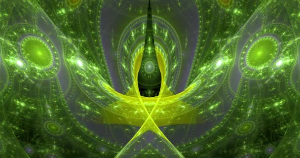 fractales changeantes de couleur bouclables dynamiques abstraites en forme de motif lumineux complexe moderne d'anneaux, de cercles, d'arcs et d'ondes connectés dans des couleurs éclatantes 