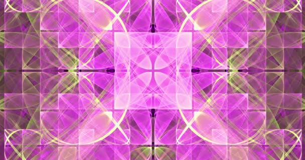 色变易碎分形背景 由相互连接的环状 拱形和几何图形组成 色彩艳丽 4096 25Fps — 图库视频影像